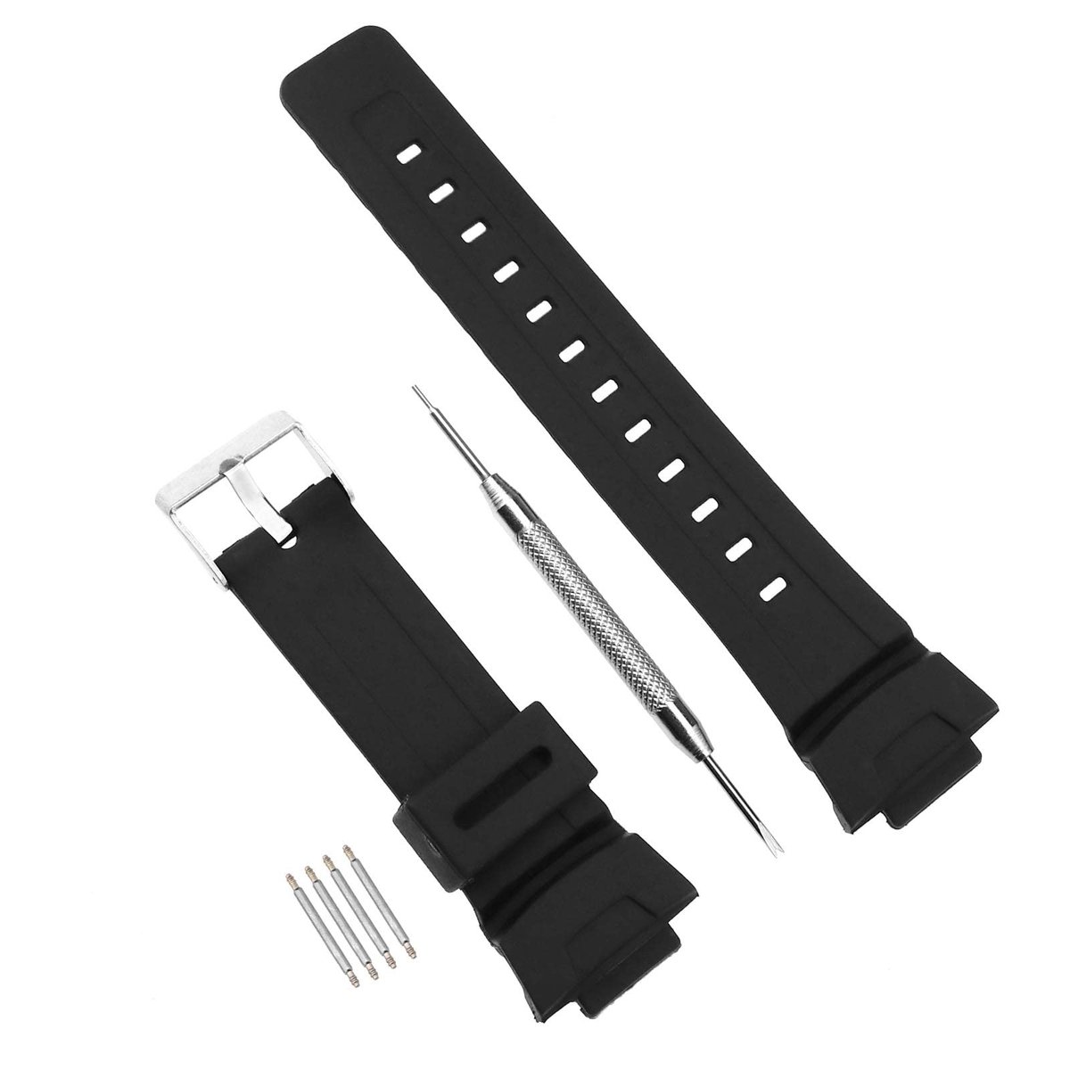 Store_9 - Rubber Horlogeband - Waterdichte vervangband - 16mm - Zwart - Geschikt voor Casio - GA-200 GA-150 GA-201 GA-300