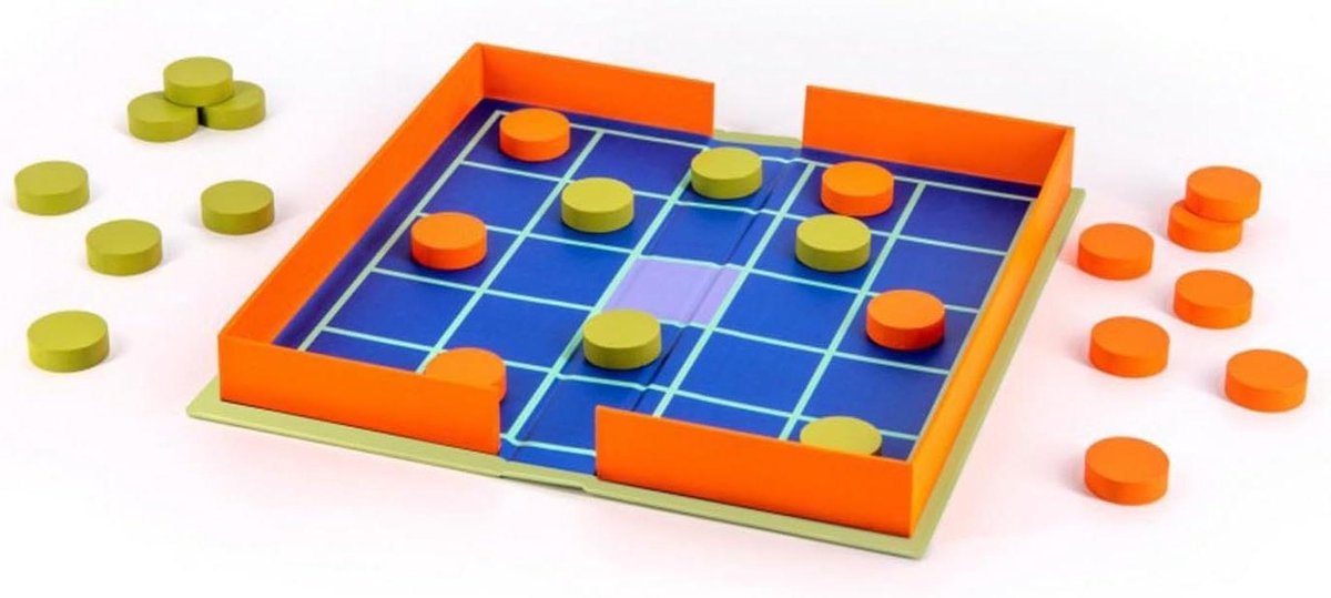 Seega Bordspel - Strategie Spel - Taktisch Spel - Houten Speelstenen - 12.5 x 28 x 3 cm - Multicolor
