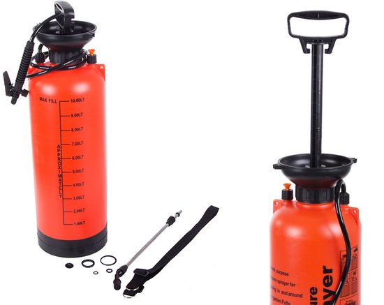 Druksproeier 10L Tuinsproeier met Lange Lans 55 cm - Handdruk Sprayer met Draagriem - Voor Tuin & Gewassen - drukspuit - handdruk sproeier - plantenspuit groot - sproeier met lans - 56623 — afbeelding 4