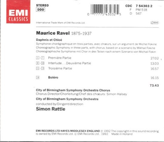 RAVEL : DAPHNIS & CHLOÉ