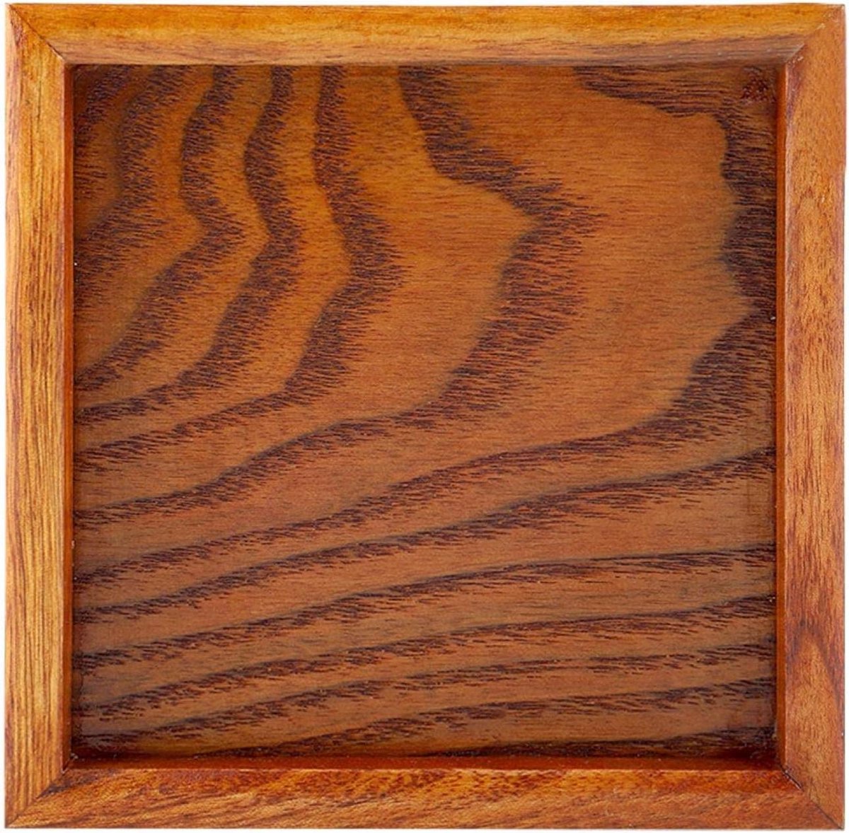 Houten Theeschaal - Dienblad Thee - Thee Serveren - Verhoogde Rand - 22 x 22 cm - Bruin