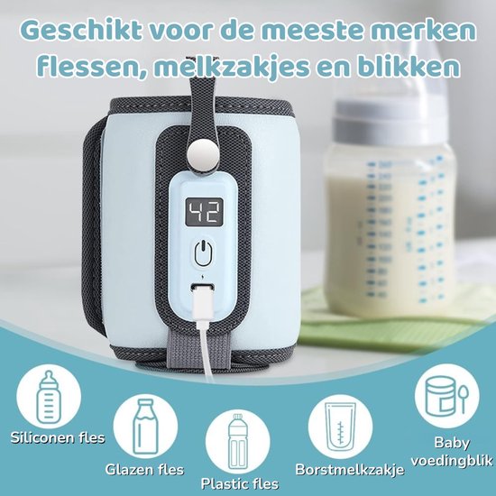 Flessenwarmer onderweg Draagbaar & Snel Opwarmen met USB - Flessenverwarmer Compact & Lichtgewicht voor Reizen en Auto - Bottle warmer Draadloos van Merkloos — afbeelding 3