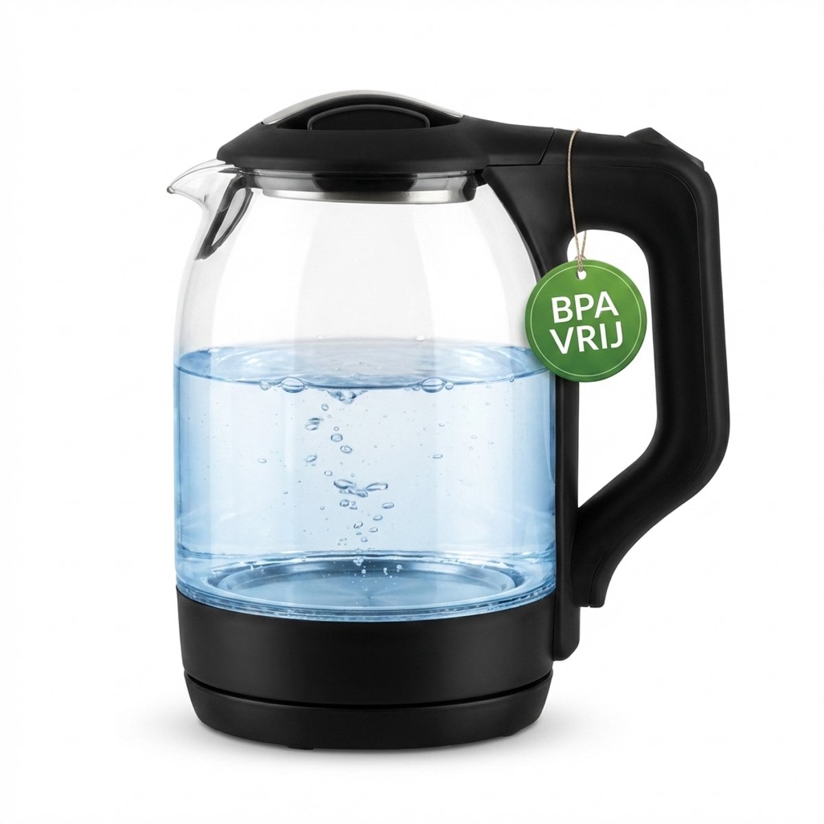 Glazen Waterkoker - Waterkoker Glas - 1,7 Liter - 1500W - RVS - 360° Draaibare Basis - Droogkookbeveiliging — afbeelding 1