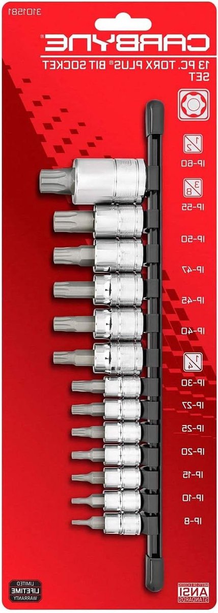 Bitdoppenset - Torx Plus set - Automotive reparaties - 13-delig S2 staal - TP-8 tot TP-60 - Zilverkleurig