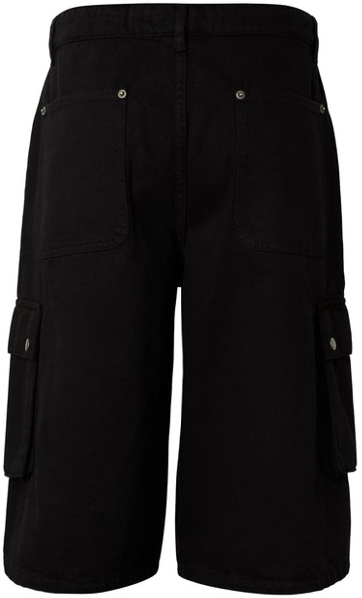 Urban Classics Washed Workwear Cargo Korte broek Taille 30 inch Zwart