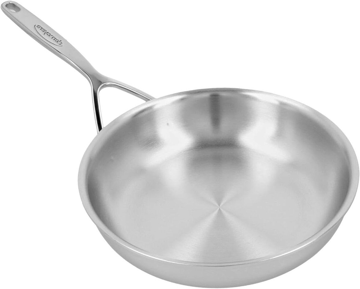 Koekenpan - Koekenpan staal - Koken en braden - Zelfnivellerend - 24 cm - Zwart