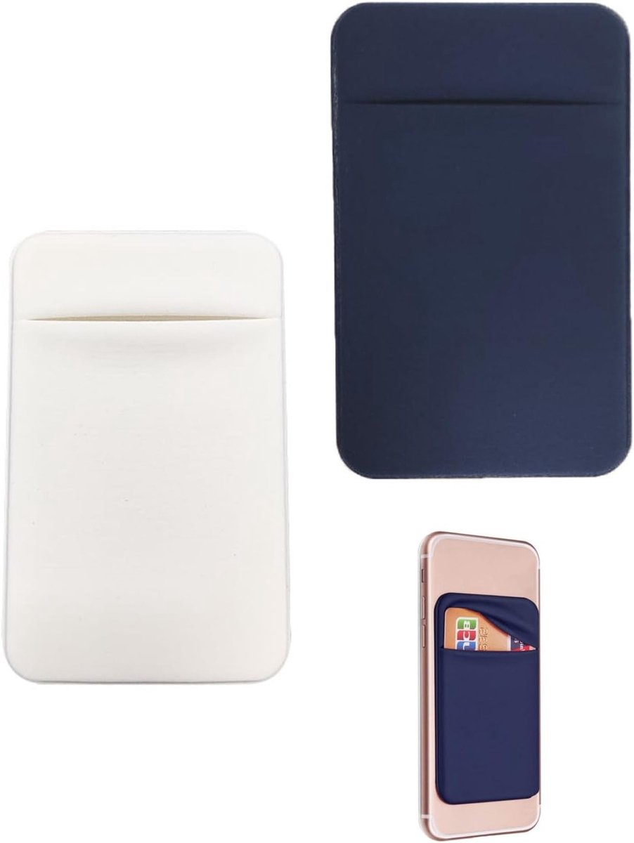 Set van 2 Zelfklevende Telefoon Kaarthouders van Rekbare Stof voor ID- en Creditcards, Handige Wallet Accessoire voor Telefoon Achterkant