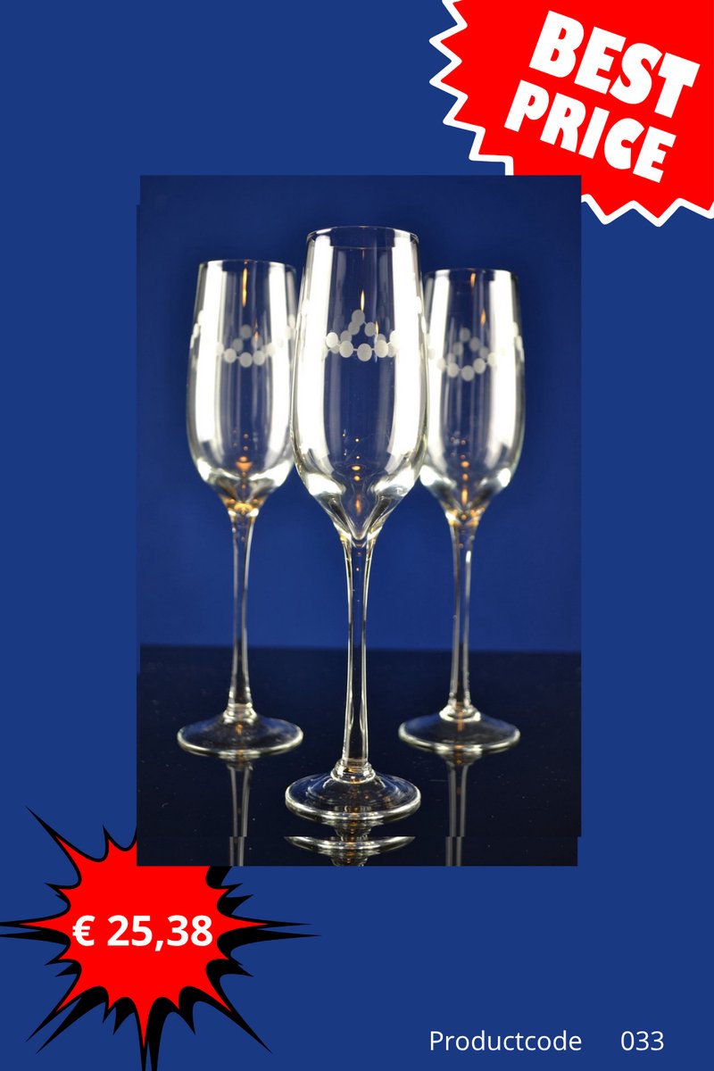 Champagneglazen Set – 3 Luxe Glazen (Aanbieding)