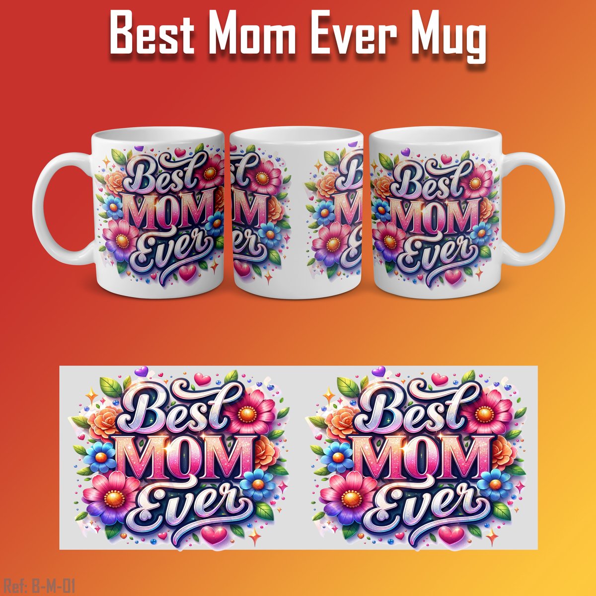 Best Mom Ever Mok – Cadeau voor Moederdag – Keramische Koffiemok met Kleurrijke Bloemenprint – 350 ml “Best Mom Ever” mug