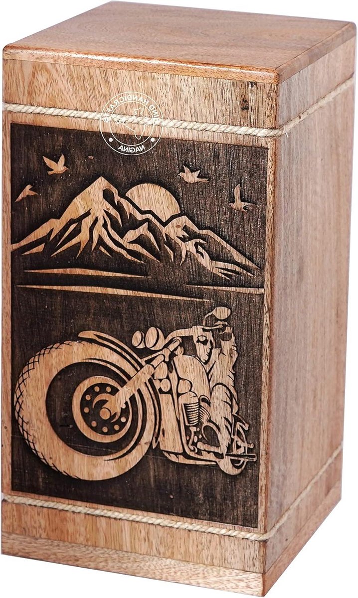Houten Urn - Crematie Urn Hout - As Bewaren - Handgemaakt Vakmanschap - 279 cm Hoog - Type 2
