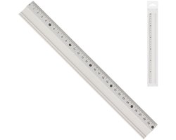 Professionele Patroonlat 30cm - Anti-slip Aluminium Naailiniaal - Millimeter Precisie voor Coupeuse & Textiel