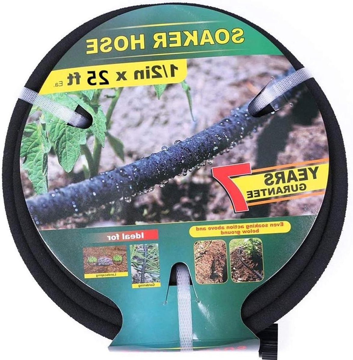 Soaker Slang - Druppelslang BeWateringssysteem - Planten Water Geven - 70% Water Besparing - 25ft - Zwart