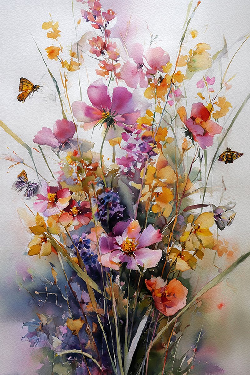 Moooi Gemaakt Canvas Schilderij Levendige Lente - 70x50 cm - 2 cm dik roze