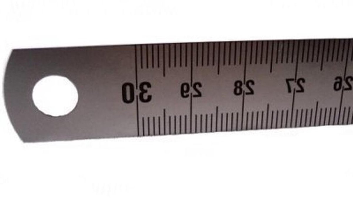 Roestvrij stalen liniaal - Meetlat flexibel - Precisie meten - Geëtste verdeling - 400 mm - Zilver