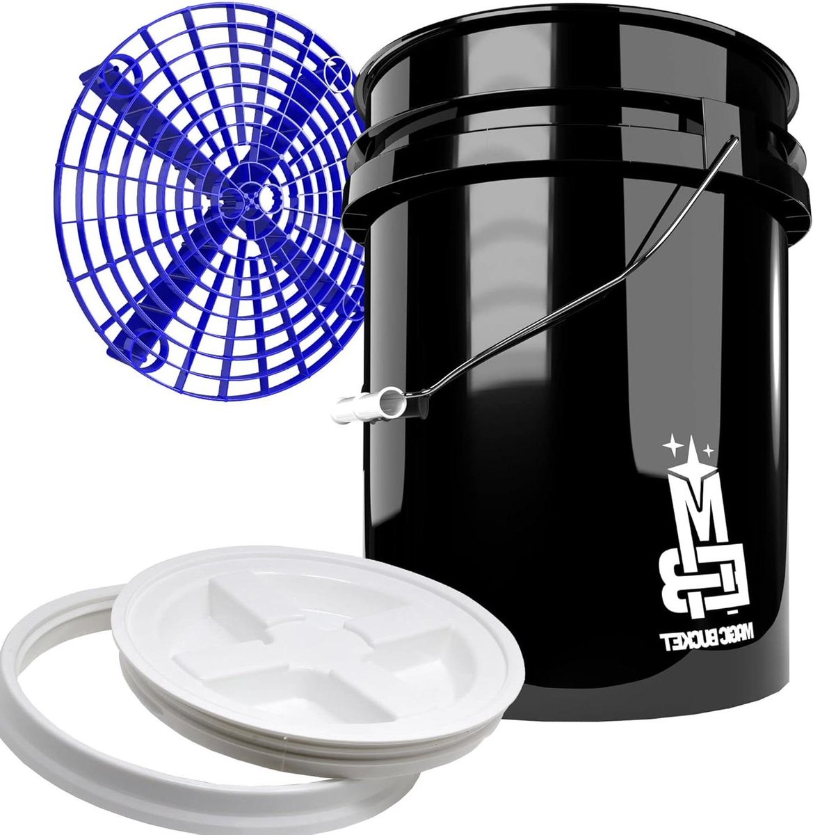 Wasemmer set - Autowas emmer - Krasvrij auto wassen - Met vuilvangst - 20 liter - Blauw
