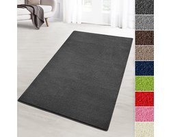 Velours tapijt op maat - Tapijtloper Vloerkleed - Woonkamer inrichten - Zachte velours pool - 200 x 300 cm - Antraciet