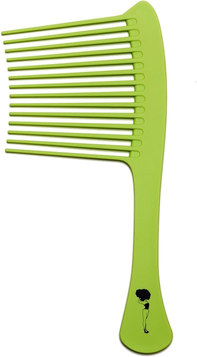Brede Kam - Ontklittingskam Krullen - Haar Stylen - Gladde Gecoate Tanden - 27.3 x 11.5 cm - Zwart
