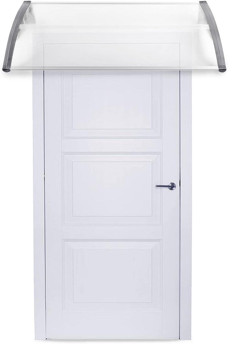 Deurluifel Overkapping - Regenkap Huisdeur - Bescherming tegen Weer - UV Bestendig Polycarbonaat - 120 x 100 cm - Transparant Grijs