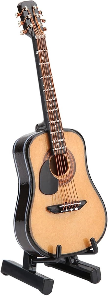 Miniatuur Houten Gitaar Model, Perfect voor Bureau Decoratie, Cadeau voor Muziekliefhebbers en Verzamelaar