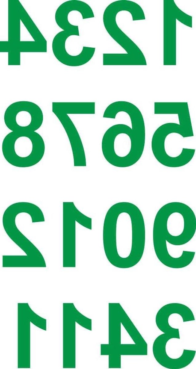 Cijfer Stickers - Nummer Labels - Ordner Markeren - UV Weerbestendig - 25 mm Hoog - Groen
