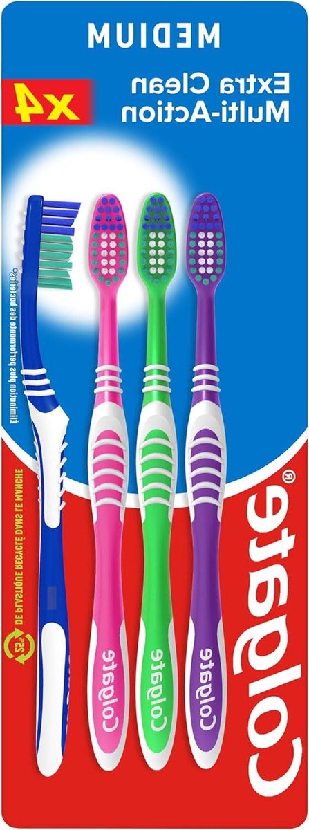 Tandenborstels - Mondverzorging - Dagelijkse Hygiëne - Medium Borstelharen - 4 Stuks - Blauw