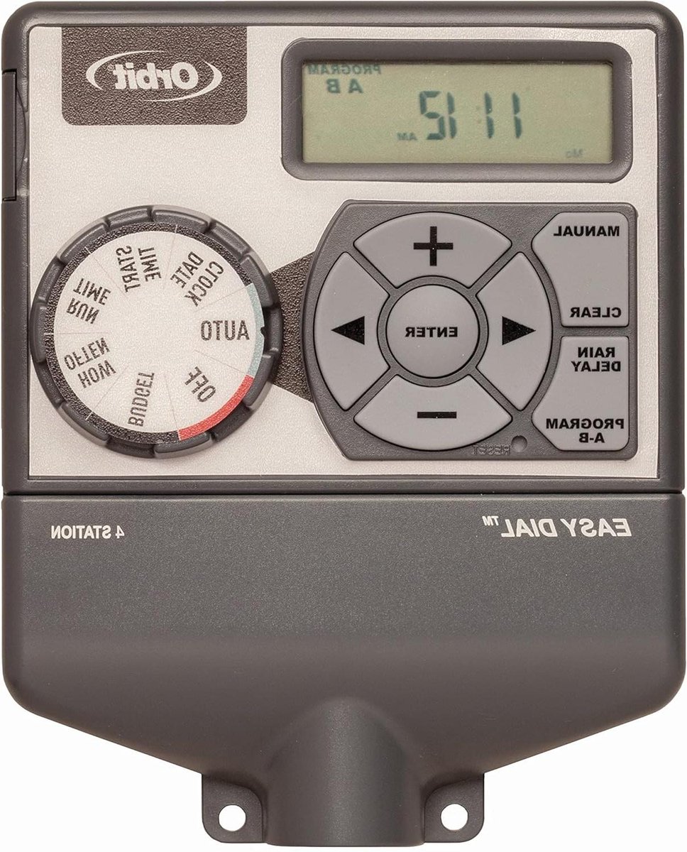 Sprinkler Controller - Water Timer - Gazon Bewateren - 4 Stations - 17.8 cm Diep - Grijs
