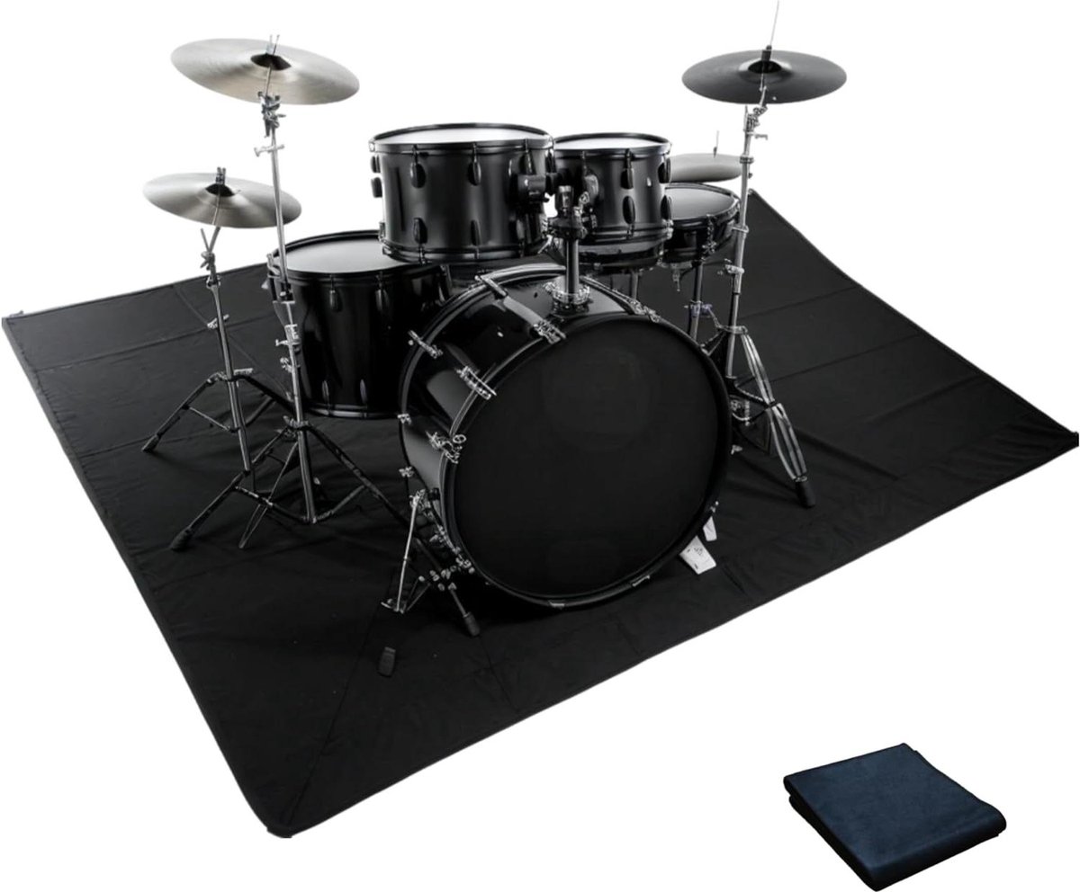 Drumtapijt - Drumpad mat - Ruisonderdrukking - Antislip bodem - 160 x 119 cm - Zwart