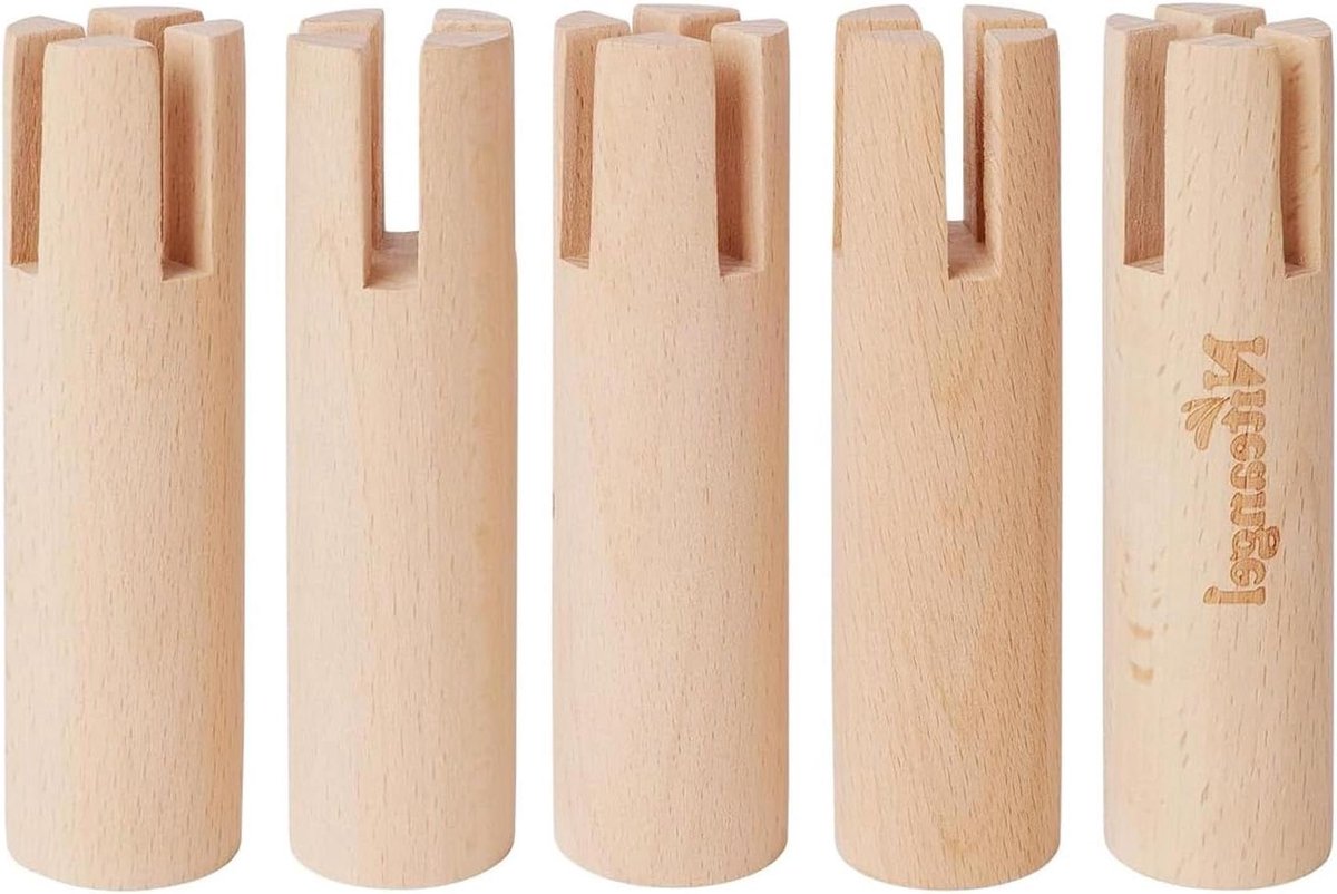 Beuken Stelten Hamsterhuis - Verhogers Kooi - Stabiliseren Hamsterhuis - Set van 5 stuks - 11 cm Hoog - Natuurlijk Hout