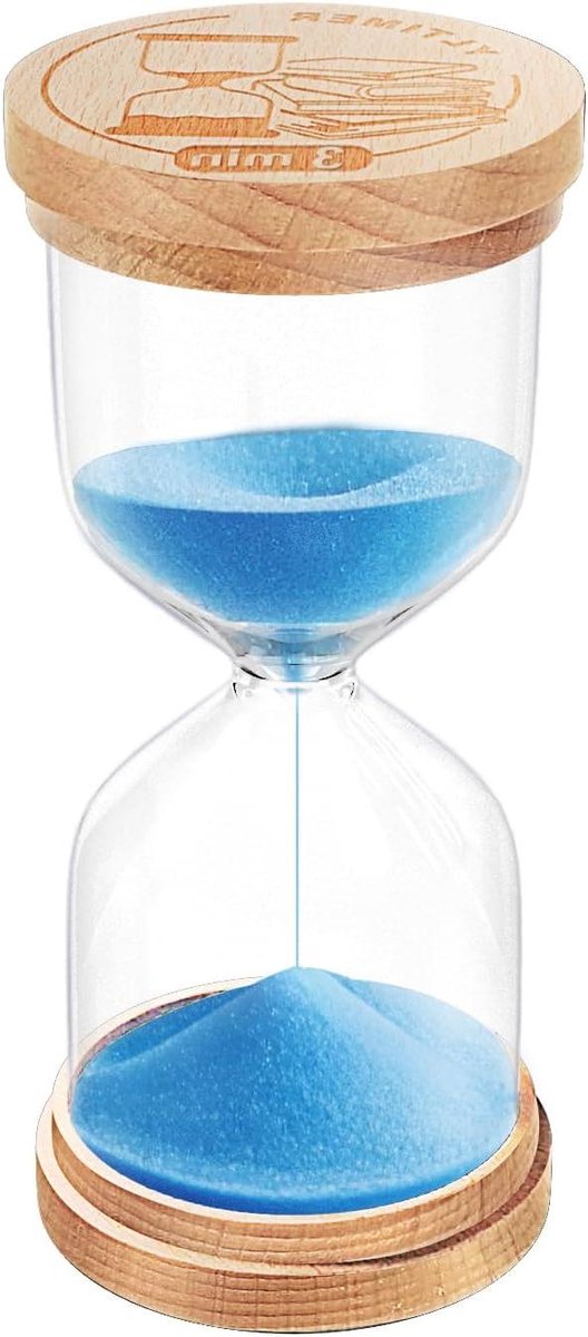 Zandloper - Zandklok Uurwerk - Tijd Beheren - Duurzaam PVC en Glas - 94 x 18 cm - Blauw