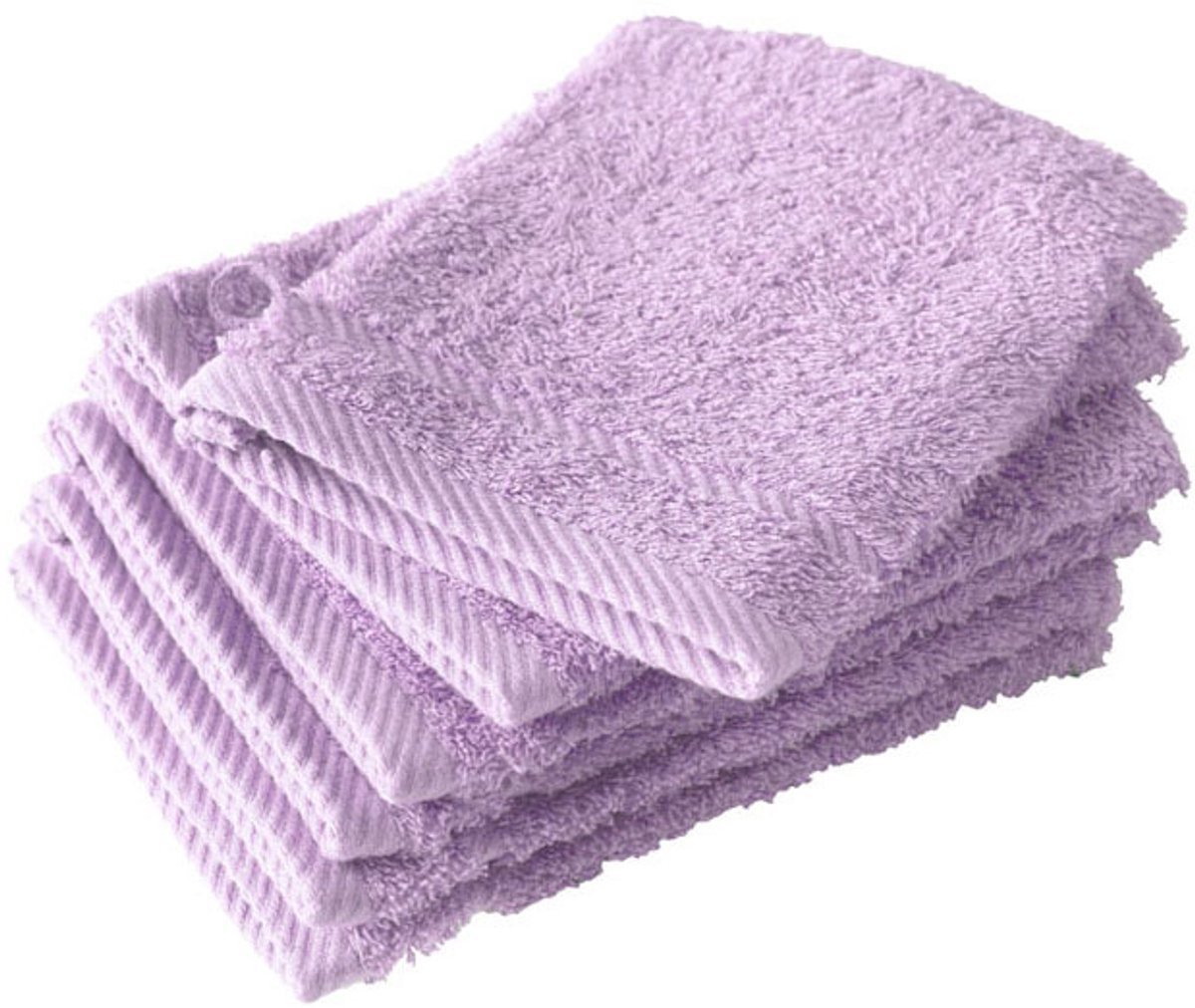 De Witte Lietaer Washandjes Helene - 15 x 21 cm - 6 stuks - Lila - Katoen