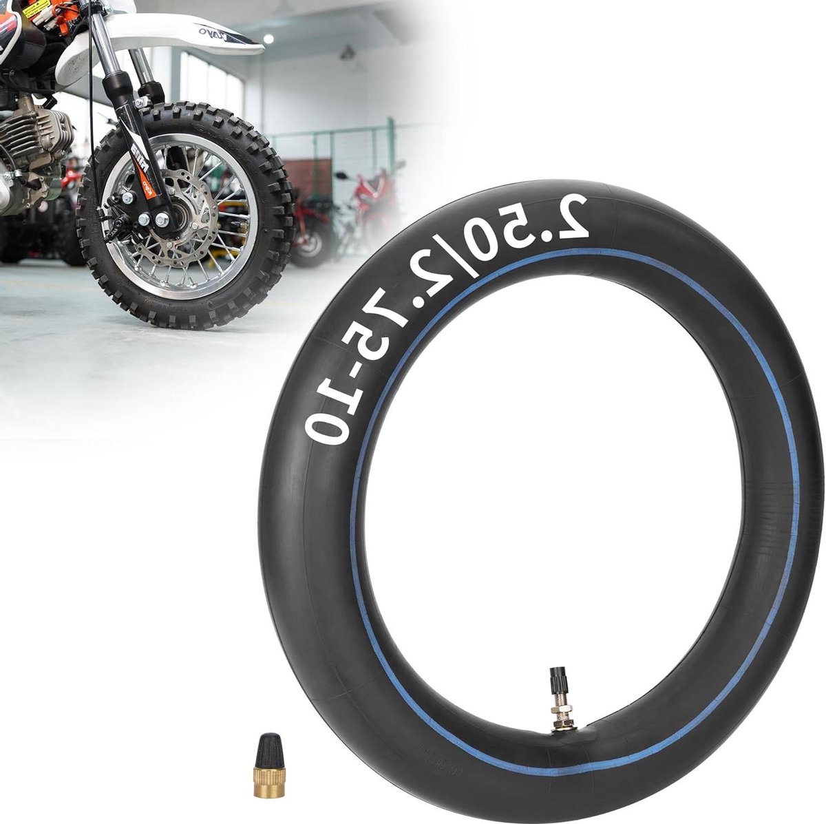 Binnenband Motor - Banden Binnenband - Motor Banden Vervangen - Roestvrijstalen Ventiel - 2.50-10 2.75-10 - Zwart