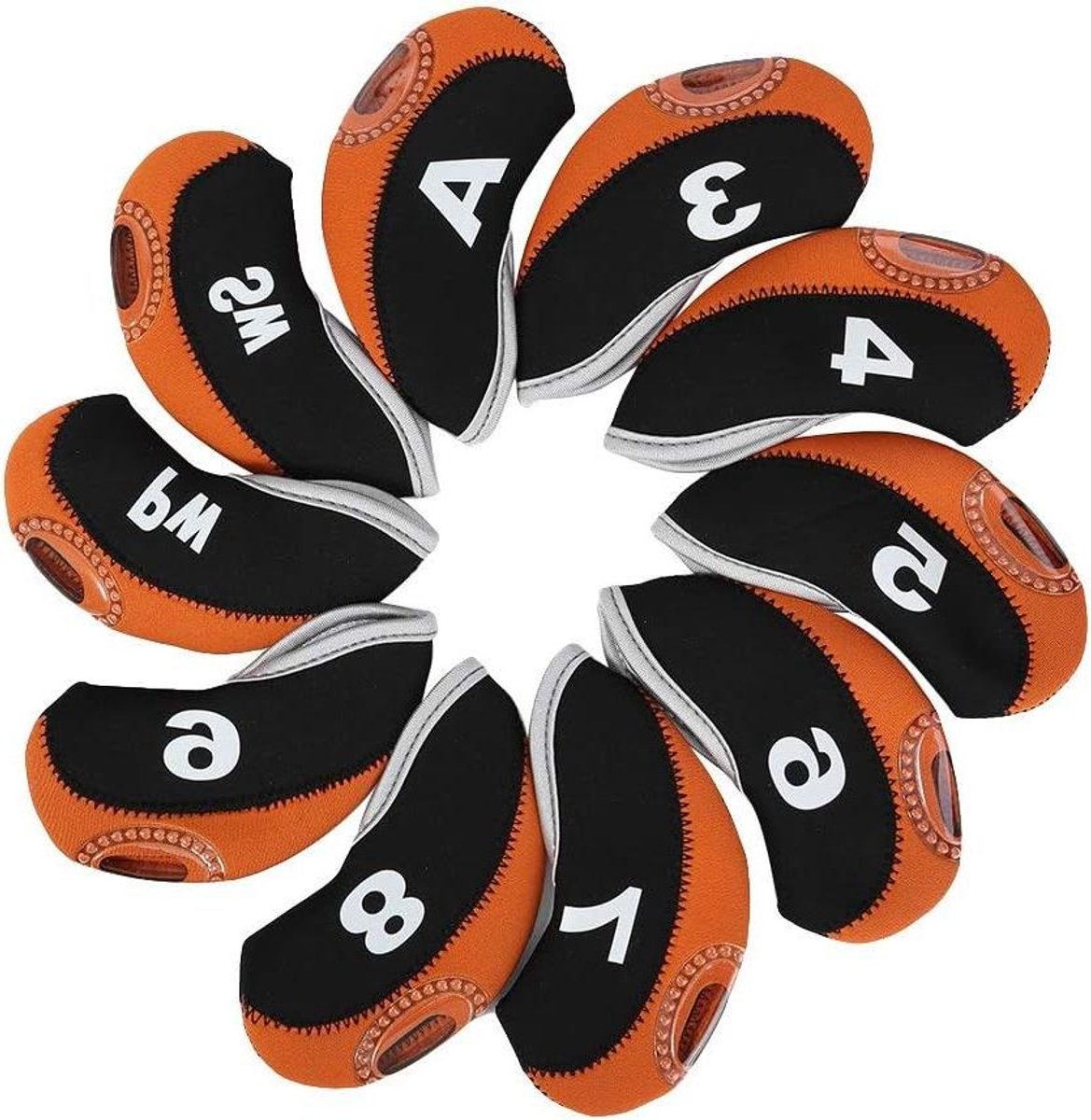 Golf Club Hoofdbeschermers - Golf Cap Golf Hoofd Cover - Golfclubs Beschermen - Waterdicht Neopreen Materiaal - 10 stuks - Rood