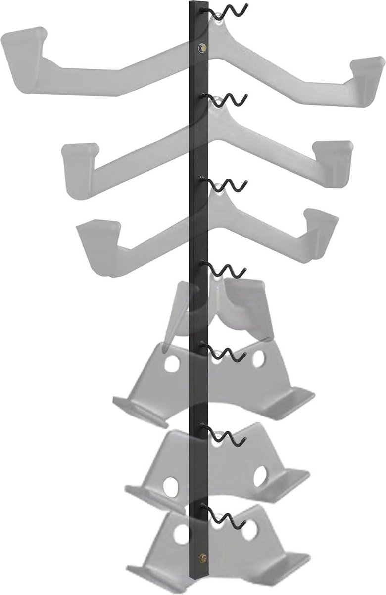 LAT Pulldown Opslagrek - Bar Organizer Fitness - Apparatuur Organiseren - Zwaar Stalen Frame - 480 Pond Capaciteit - Zwart