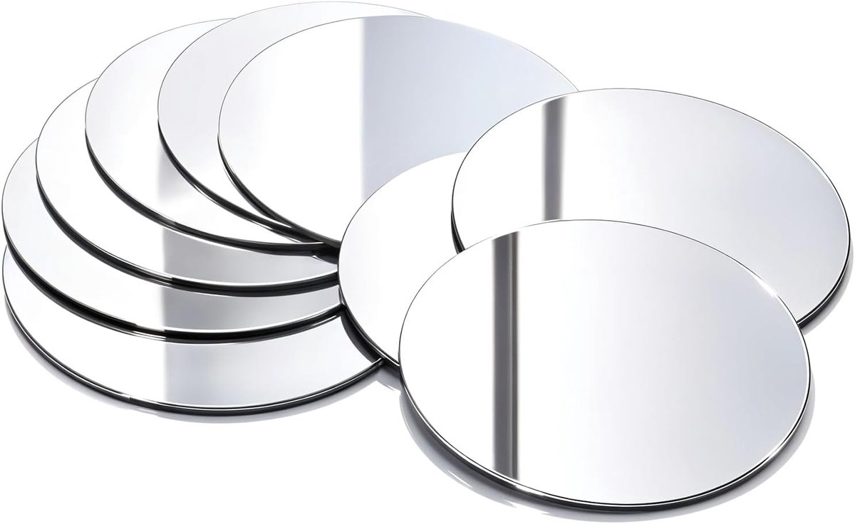 Plakspiegel - Rond Wandspiegel - Acryl - 10 Stuks - 10cm - Zilver - zelfklevend - Spiegel