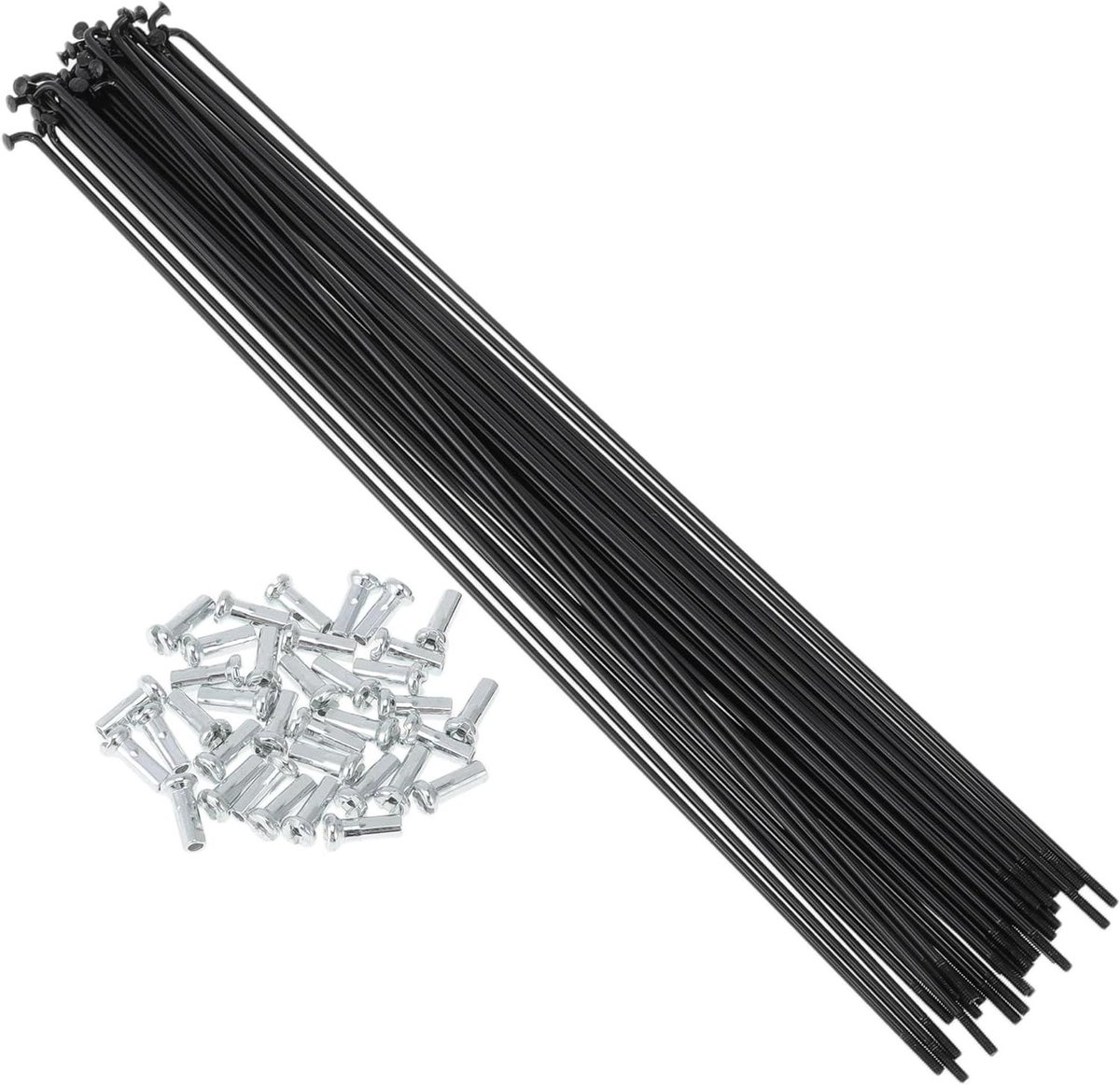 Fietsspaken Set - Wielspaken Onderdelen - Fietswiel Reparatie - Koolstofstaal Materiaal - 261 mm - Zwart