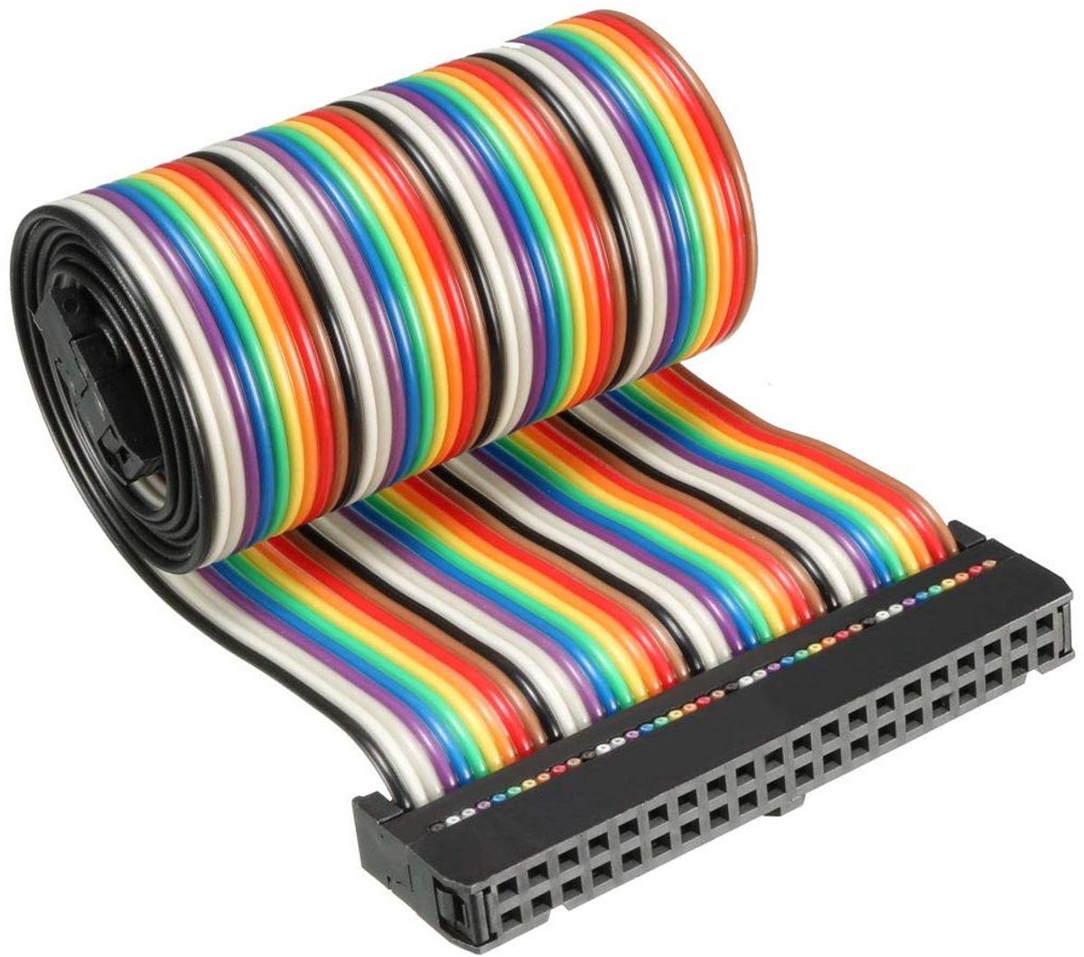Lintkabel IDC 40 Pin - Gekleurde Kabel - Data Overzetten - Regenboog Kleuren - 50cm - Multicolor