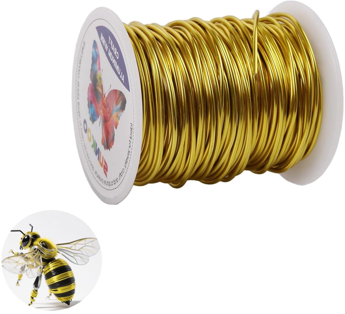 Aluminium Draad - Buigbare Draad - Sieraden Maken - Sterk en Buigbaar - 30 Meter - Fluorescerend Geel