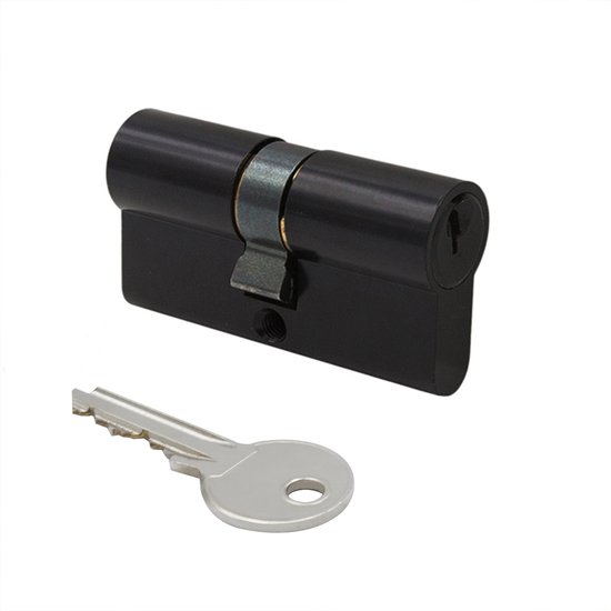 Slotman Solutions Complete Deurbeslagset Zwart | Aluminium Deurklinkset met Insteekslot en Profielcilinder 30/30 incl. 3 Sleutels | PZ55 | Voor Binnendeuren | 180 x 41 mm