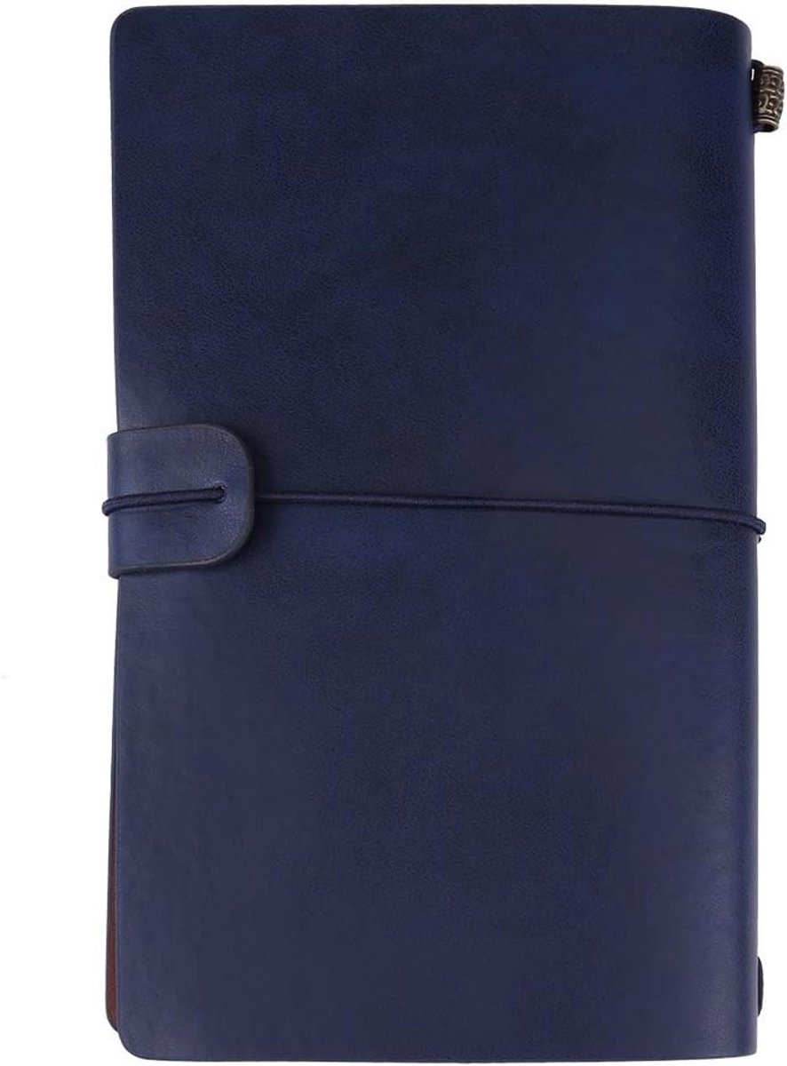 Persoonlijk Refillable Notitieboek in PU Leer - Reisdagboek in 5 Kleuren voor Creatieve Aantekeningen en Organisatie (Donkerblauw)