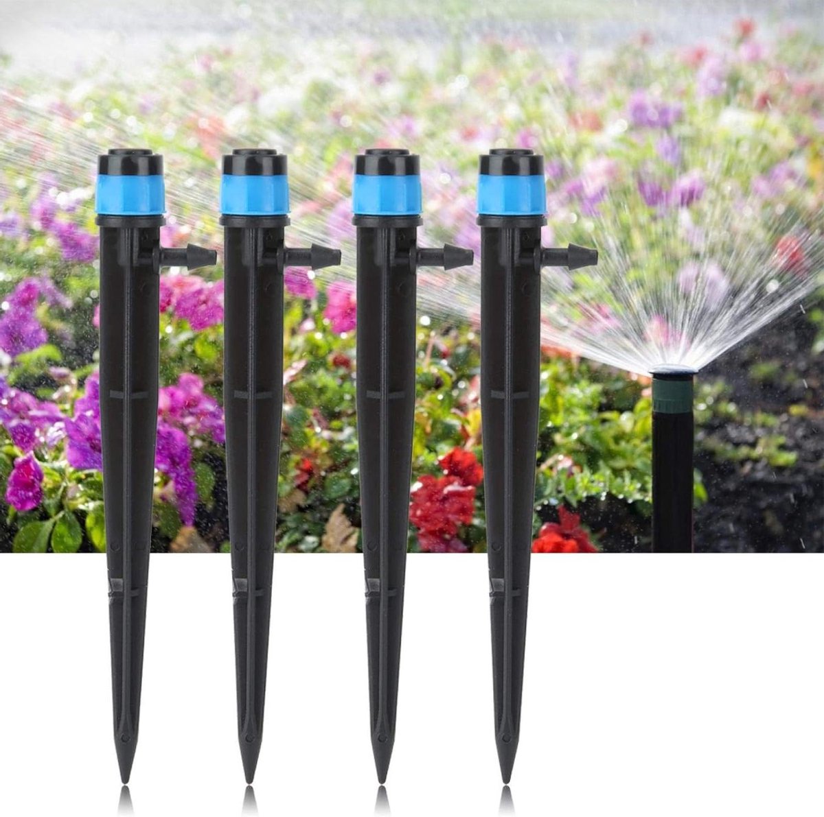 Druppelspritzers Tuin - Bewateringssysteem Accessoires - Planten Water Geven - 360 Graden Beregening - 100 Stuks - Zwart