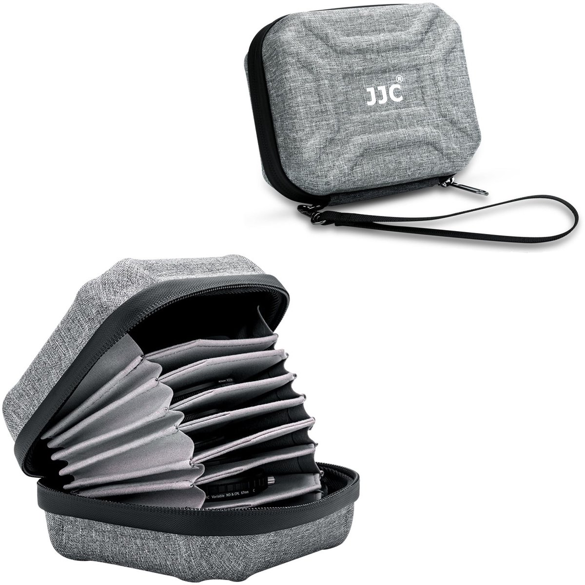 aladdien - Camera Filter Case - Lens Filter Pouch - Waterbestendig en stofdicht ontwerp - Grijs - Filter Houder Belt Bag Pouch - Geschikt voor 10 fi..
