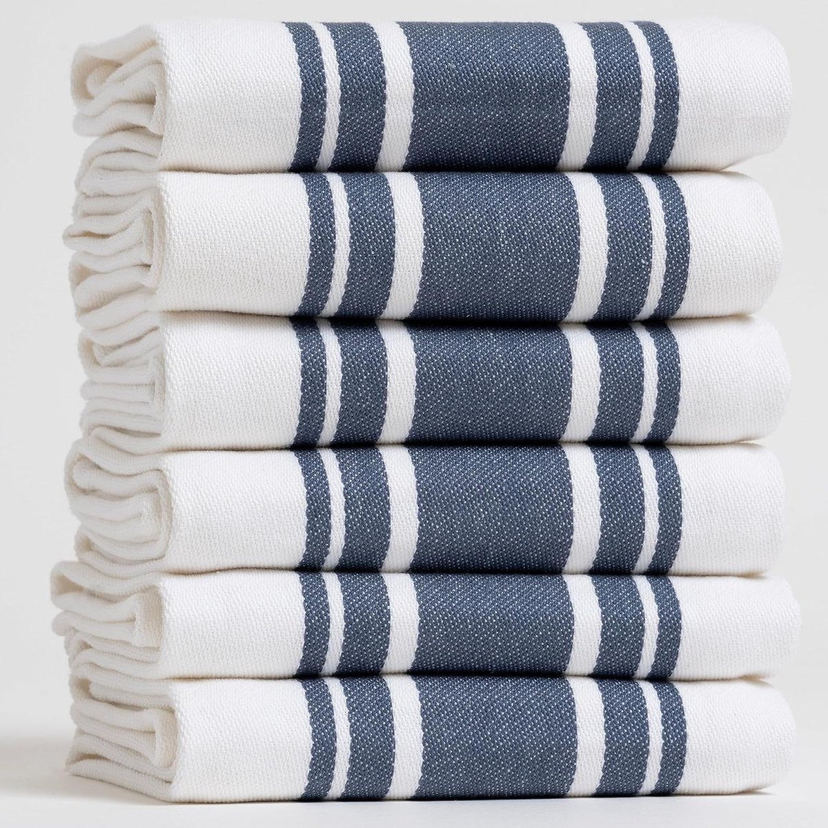 Keukendoeken Set - Theedoeken Vaatdoeken - Keuken Schoonmaken - 100% Ringgesponnen Katoen - 51 cm x 76 cm - Blauw Grijs