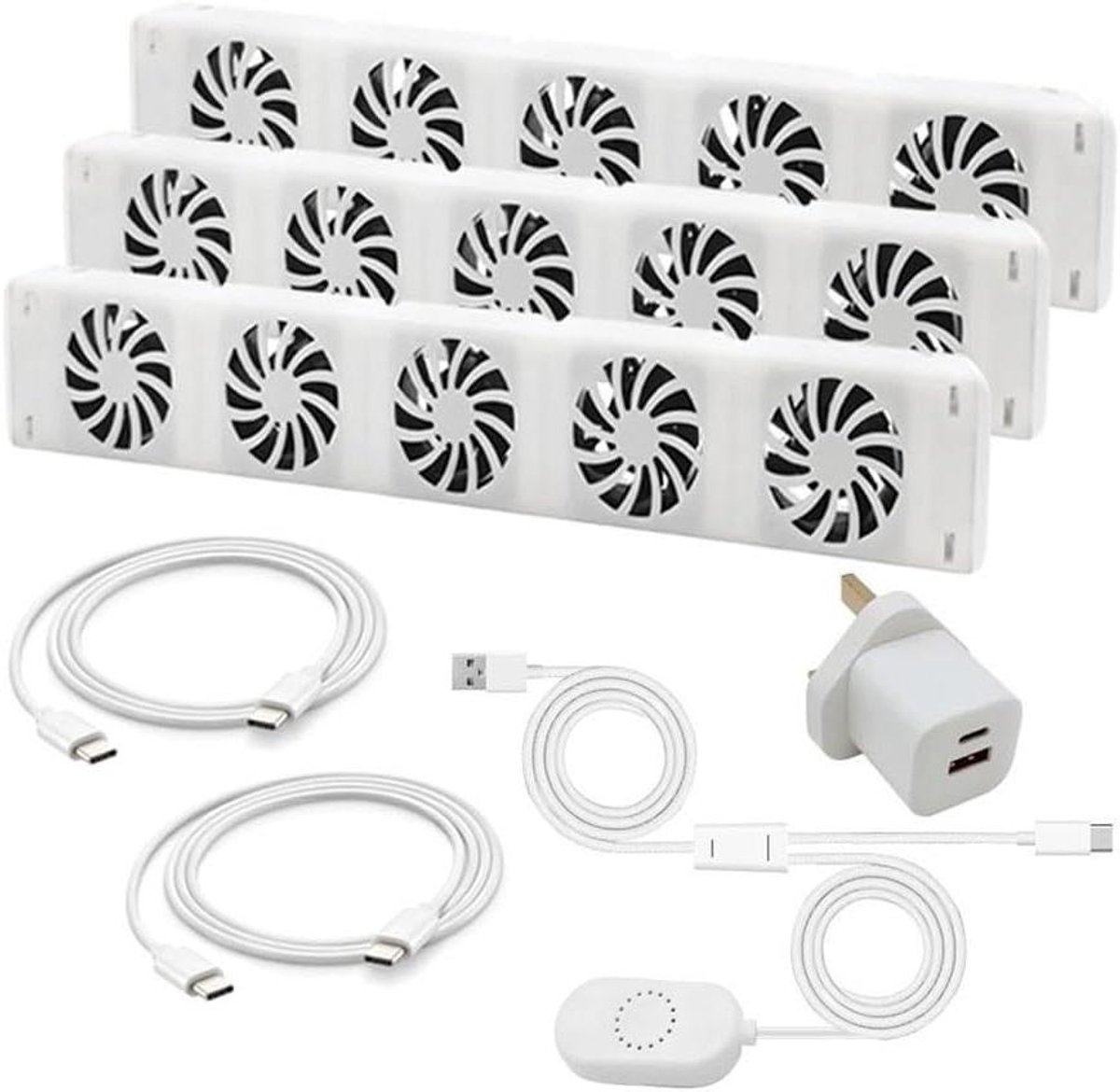 Radiator Ventilator - Warmte Circulator - Energie Besparen - Verdubbelt Verwarming - Trio-set - Wit