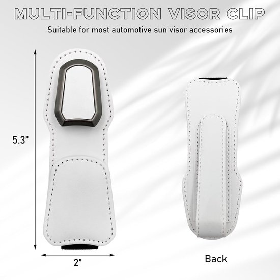 Zonnebrilhouder Auto - Brilclip Houder - Veilig Rijden - Dubbele Clip Ontwerp - Universele Pasvorm - Wit van Merkloos — afbeelding 2