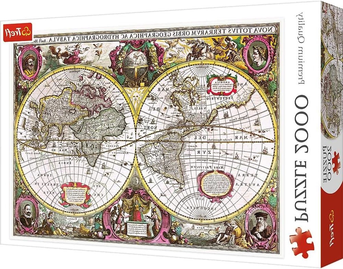 Legpuzzel Aarde - Wereldkaart Puzzel - Ontspanning en training - 2000 elementen - 961 x 682 mm - Gedetailleerde kaart