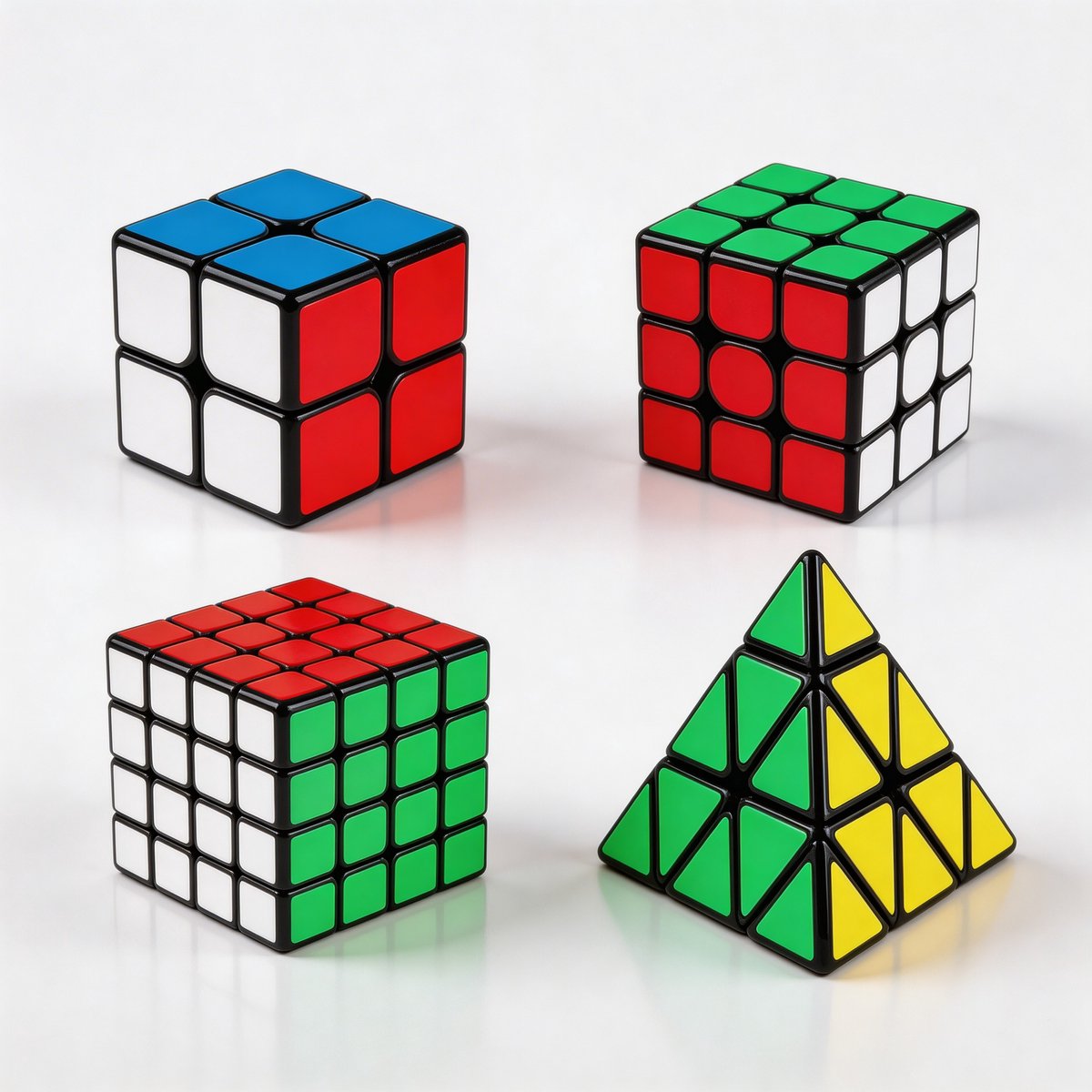 Speed cube 4-pack – Speedcube | Snel, Soepel & Duurzaam – Klassieke Puzzelkubus voor Jong & Oud - Rubiks Cube - Rubiks Kubus