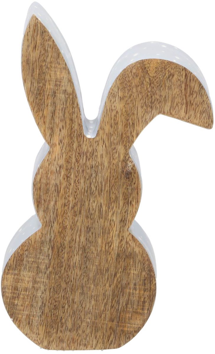 Houten haas decoratie wit 25 cm speelgoed decoratief.
