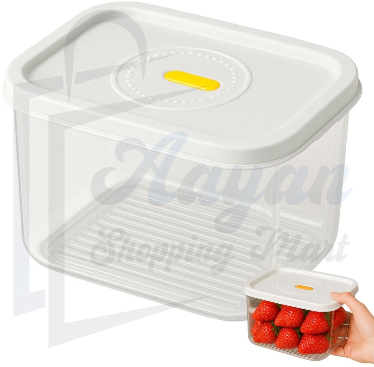 Vershoudbakje 1L met Luchtdichte Deksel – Keuken Opbergdoos met Datum Indicator – Transparant – Keuken Organiser – vershoudbakjes – meal prep bakjes – luchtdichte voedselcontainer – diepvriesbakjes – wit – 77673