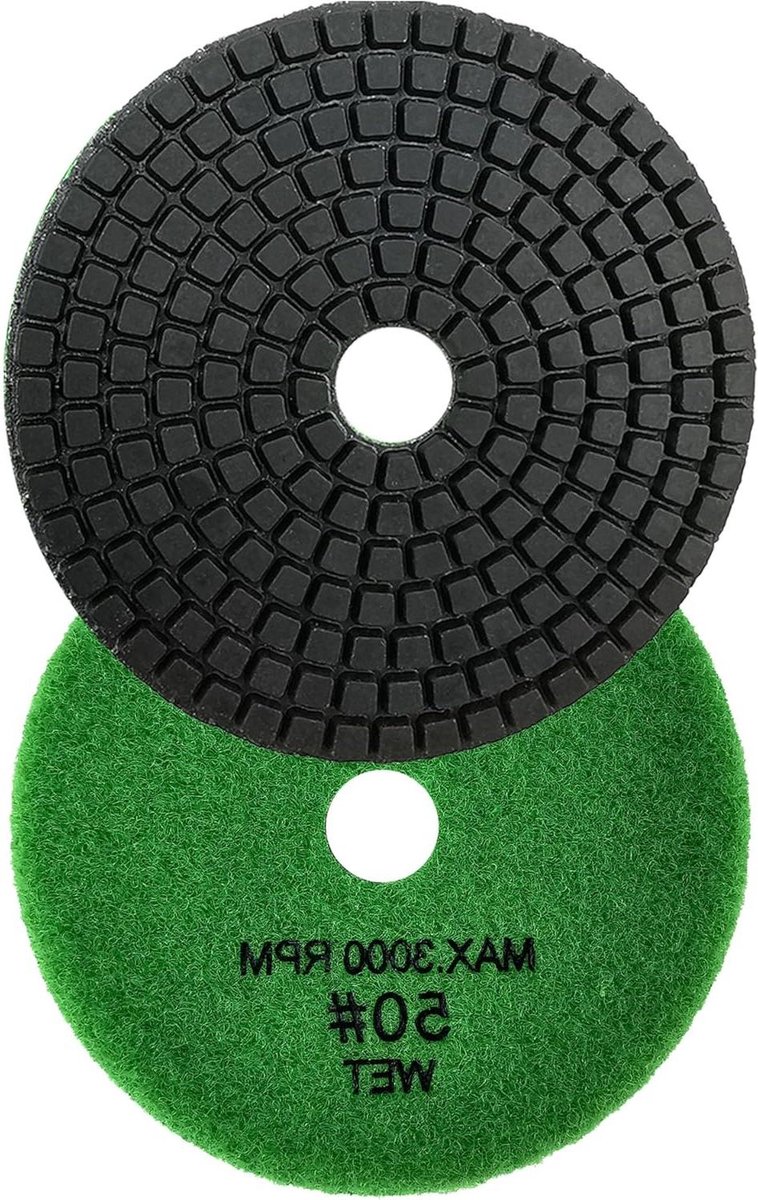 Diamant Polijstpad - Schuurschijf Renovatie - Natte Steen Polijsten - Snelle en Krachtige Werking - 100mm 50 Grit - Nylon Backing