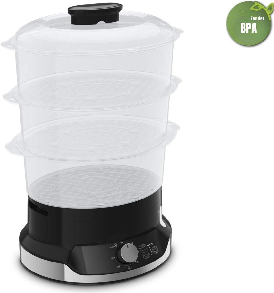 RONN® Stoomkoker - Stoomkokers - Stoompan - Wit - 27cm x 31cm x 28cm; 1.9 kg